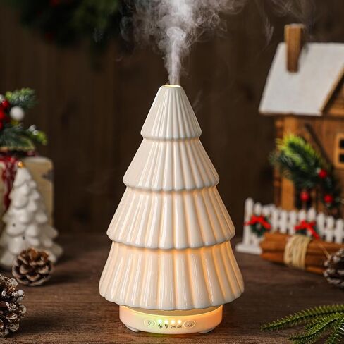 Christmas Essential Oil Diffuser 120ml Snowman Ceramic Diffuser for Essential Oil Cute Small Aromatherapy Diffusers Humidifier Gifts for Home Office Decorations in Saudi Arabia