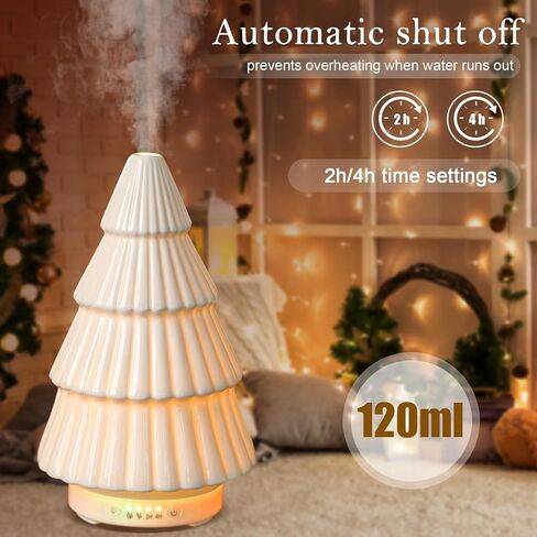 Christmas Essential Oil Diffuser 120ml Snowman Ceramic Diffuser for Essential Oil Cute Small Aromatherapy Diffusers Humidifier Gifts for Home Office Decorations in Saudi Arabia