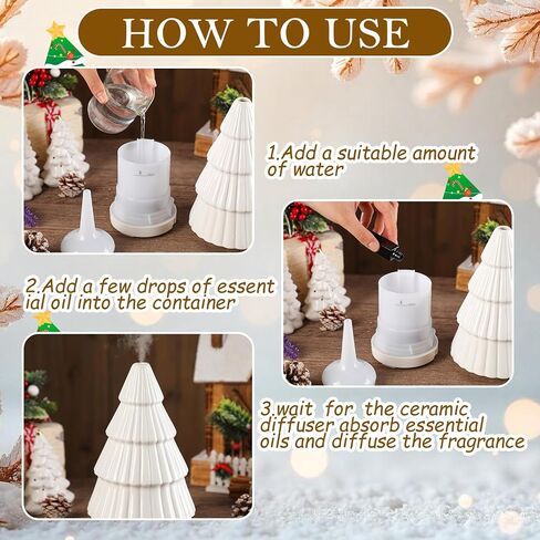 Christmas Essential Oil Diffuser 120ml Snowman Ceramic Diffuser for Essential Oil Cute Small Aromatherapy Diffusers Humidifier Gifts for Home Office Decorations in Saudi Arabia
