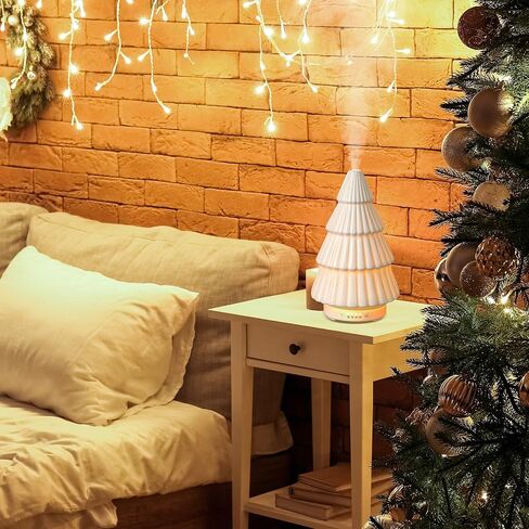 Christmas Essential Oil Diffuser 120ml Snowman Ceramic Diffuser for Essential Oil Cute Small Aromatherapy Diffusers Humidifier Gifts for Home Office Decorations in Saudi Arabia