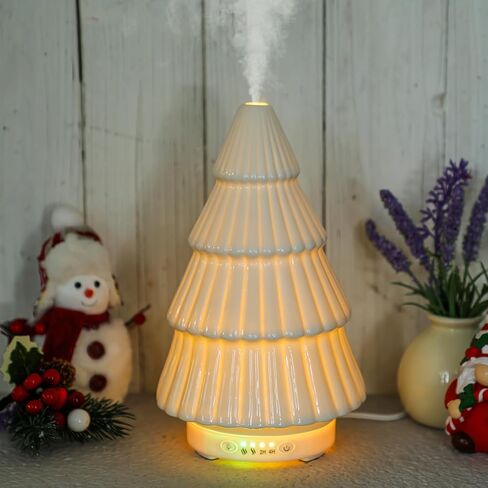 Christmas Essential Oil Diffuser 120ml Snowman Ceramic Diffuser for Essential Oil Cute Small Aromatherapy Diffusers Humidifier Gifts for Home Office Decorations in Saudi Arabia