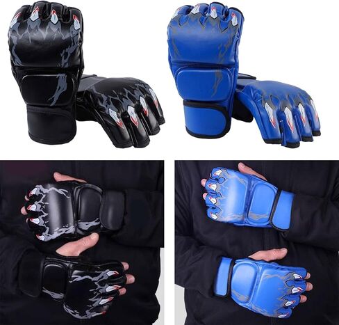 2 Pairs MMA Gloves Martial Arts Bag Gloves Boxing Fight Gloves Kickboxing Gloves for Sparring in Kuwait