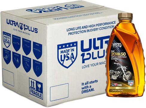 Ultra1Plus SAE 20W-50 Full Synthetic Motorcycle Engine Oil V-Twin API SJ JASO MA2 (5 Gallon Pail) in Kuwait
