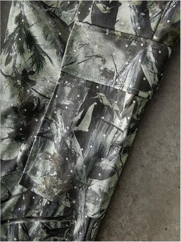 Men's Camo Flare Sweatpants Streetwear Drawstring Waist Workout Cargo Pants with Flap Pockets in Saudi Arabia