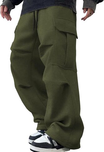 ZAFUL Men's Casual Cargo Pants Hiking Pants Workout Drawstring Jogger Sweatpants Athletic Pants Pocket in Saudi Arabia