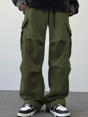 ZAFUL Men's Casual Cargo Pants Hiking Pants Workout Drawstring Jogger Sweatpants Athletic Pants Pocket in Saudi Arabia
