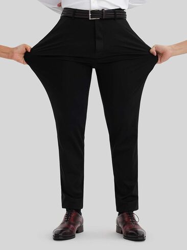 Men Dress Pants, Slim Fit Stretch No Iron BreatheExpandable Waist Business Casual Pants in Saudi Arabia