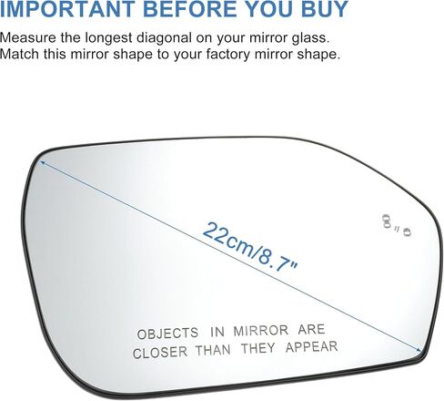 Motoforti Right Passenger Side Heated Mirror Replacement for Ford Explorer 2020 2021 2022 2023 Rear View Mirrors with Blind Spot Replace No.LB5Z17K7070B in Saudi Arabia