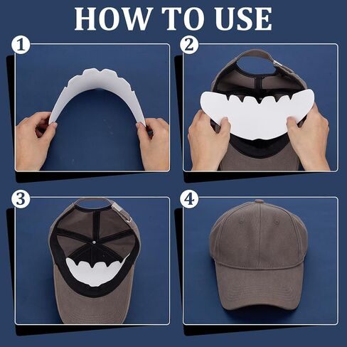 FINGERINSPIRE 24PCS Baseball Cap Inserts White Paper Hat Shapers 11.2x3.7 Inch Universal Cap Inserts Hat Liners for Baseball Golf Sports Hats Home Store Display Stand in Saudi Arabia