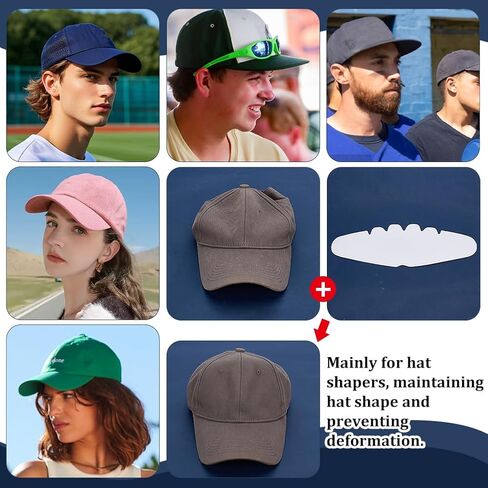 FINGERINSPIRE 24PCS Baseball Cap Inserts White Paper Hat Shapers 11.2x3.7 Inch Universal Cap Inserts Hat Liners for Baseball Golf Sports Hats Home Store Display Stand in Saudi Arabia