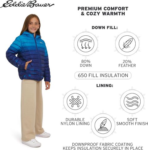 Eddie Bauer Girls' CirrusLite Lightweight Down Puffer Jacket (XS-XL) in Saudi Arabia