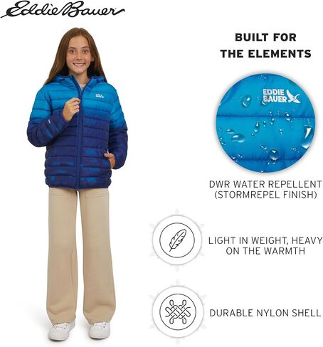 Eddie Bauer Girls' CirrusLite Lightweight Down Puffer Jacket (XS-XL) in Saudi Arabia
