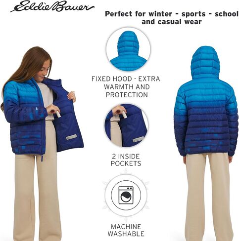 Eddie Bauer Girls' CirrusLite Lightweight Down Puffer Jacket (XS-XL) in Saudi Arabia