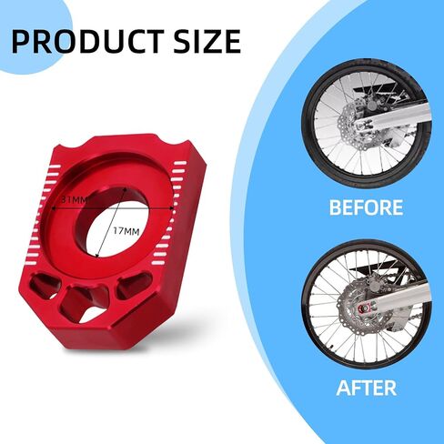 Dirt Bike Rear Axle Blocks Chain Adjuster,CNC Chain Adjuster Tensioner for CRF300L CRF300LA CRF300LR CRF300LRA 21-24/CRF300LDA 23-24/CRF250L 13-20/CRF250LA CRF250RL CRF250RLA 17-20 in Saudi Arabia