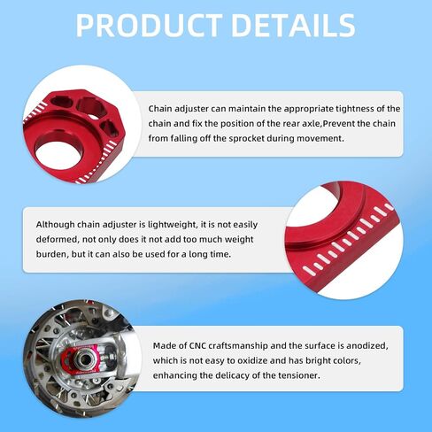 Dirt Bike Rear Axle Blocks Chain Adjuster,CNC Chain Adjuster Tensioner for CRF300L CRF300LA CRF300LR CRF300LRA 21-24/CRF300LDA 23-24/CRF250L 13-20/CRF250LA CRF250RL CRF250RLA 17-20 in Saudi Arabia