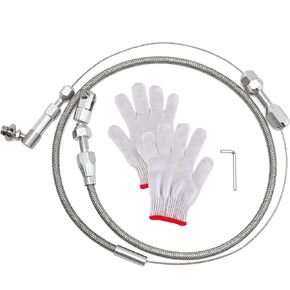 24" Universal Throttle Cable Braided Stainless Steel Throttle Cable Kit with Aluminum Fitting & Ferrule in Saudi Arabia