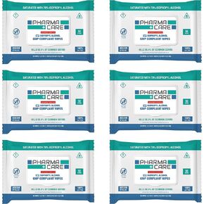 PharmaCare Advanced Formula 70% Alcohol Wipes - 6 Pack in Kuwait