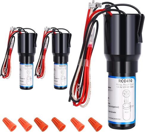 مجموعة مكثفات التشغيل الصلب RCO410 3 في 1، متوافقة مع الثلاجات والمجمدات، 1/4-1/3 H.P. 115 فولت تيار متردد (2 قطعة) in Saudi Arabia
