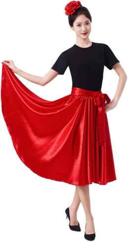 Women Ballroom Dancing Latin Salsa Rumba Flamenco Dance Skirts for Practice Performance Church Praise Costume Class in Saudi Arabia