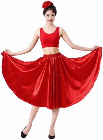 Women Ballroom Dancing Latin Salsa Rumba Flamenco Dance Skirts for Practice Performance Church Praise Costume Class in Saudi Arabia