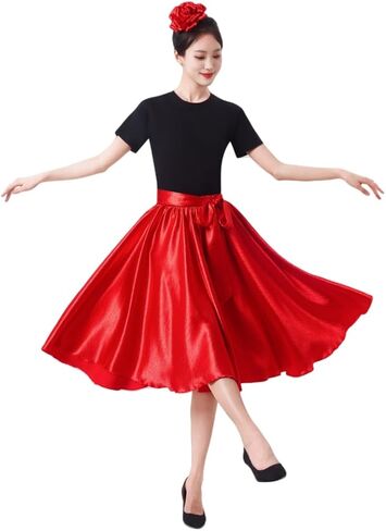 Women Ballroom Dancing Latin Salsa Rumba Flamenco Dance Skirts for Practice Performance Church Praise Costume Class in Saudi Arabia