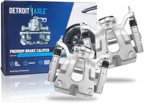 Detroit Axle - 2pc Rear Brake Calipers for 2014-2020 Jeep Cherokee 2015-2017 Chrysler 200 Disc Brake Calipers w/Brackets 2016 2017 Replacement Assembly in Saudi Arabia