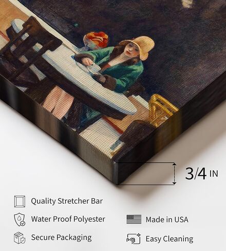 Poster Master Vintage Automat Painting Canvas - Retro Woman Drinking Coffee Print - Moody Art - Realism Wall Design - Aesthetic Art - Kitchen or Restaurant Wall Decor - Available in 8x10 to 30x40 in Saudi Arabia