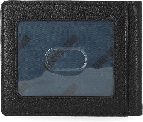 Harley-Davidson Men's Pebble Leather Classic Eagle Billfold Wallet - Black in Saudi Arabia