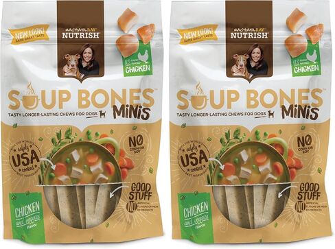 Rachael Ray Nutrish Soup Bones Minis Dog Treats, Real Chicken & Veggies Flavor, 6 Bones, 4.2 Ounces in Saudi Arabia
