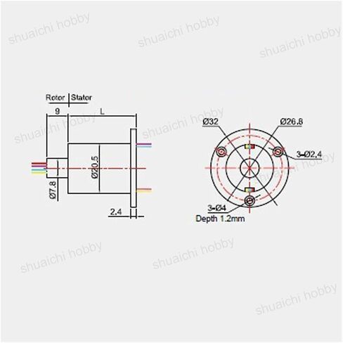1 PCS Type E Diameter 20.5mm 6-Channel 2A Capsule Slip Ring Double Contact Gold-Plated Slip Ring Rotary Conductive Joint Connector in Saudi Arabia