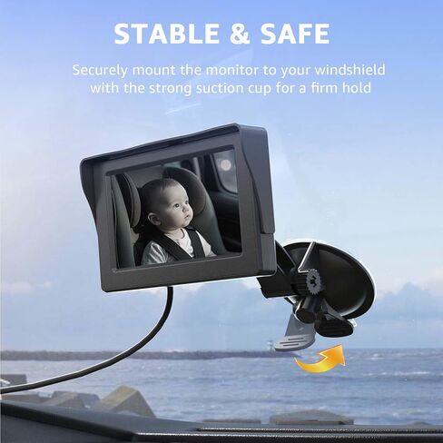 كاميرا سيارة Budy Baby Camera لطفلين ، 7 في شاشة أطفال AHD AHD مع كاميرا ، مرآة المقعد الخلفي لمواجهة خلفية الطفل مع الرؤية الليلية بالأشعة تحت الحمراء ، راقب كل خطوة بسهولة in Kuwait