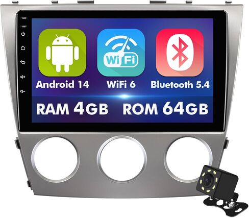 ستيريو سيارة 10.1 بوصة IPS تعمل باللمس Android 12 لسيارة Toyota Camry 2006-2011 مع CarPlay اللاسلكي وAndroid Auto 2+32GB راديو السيارة، دعم GPS، WiFi 6، Bluetooth، 5.4، FM، كاميرا احتياطية، (دليل A / C) in Kuwait
