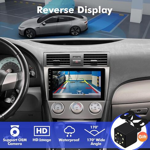 ستيريو سيارة 10.1 بوصة IPS تعمل باللمس Android 12 لسيارة Toyota Camry 2006-2011 مع CarPlay اللاسلكي وAndroid Auto 2+32GB راديو السيارة، دعم GPS، WiFi 6، Bluetooth، 5.4، FM، كاميرا احتياطية، (دليل A / C) in Kuwait