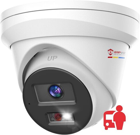 كاميرا Anpviz 5MP PoE IP خارجية، كاميرا أمان برج معدني مع صوت، كشف المركبات البشرية، رؤية ليلية ملونة ذكية، 3072x1728@20 إطار في الثانية، 114 درجة FOV، 120 ديسيبل WDR، IP67 مقاوم للماء، أسود (سلسلة H) in Saudi Arabia