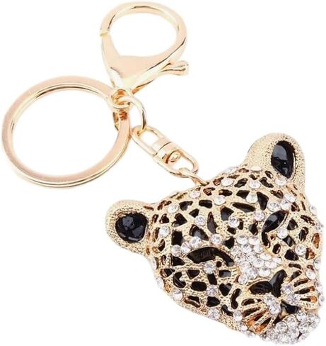 Leopard Bag Pendant, Cute Cheetah Head Purse Key Ring Chain Adornment for Wallets, Car Keychain (4.9×5.1×10.7cm) in Saudi Arabia