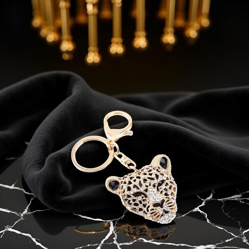Leopard Bag Pendant, Cute Cheetah Head Purse Key Ring Chain Adornment for Wallets, Car Keychain (4.9×5.1×10.7cm) in Saudi Arabia