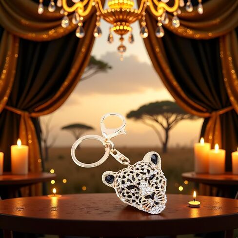 Leopard Bag Pendant, Cute Cheetah Head Purse Key Ring Chain Adornment for Wallets, Car Keychain (4.9×5.1×10.7cm) in Saudi Arabia