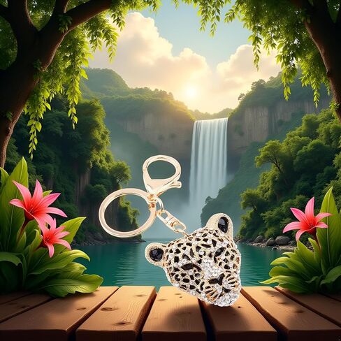 Leopard Bag Pendant, Cute Cheetah Head Purse Key Ring Chain Adornment for Wallets, Car Keychain (4.9×5.1×10.7cm) in Saudi Arabia