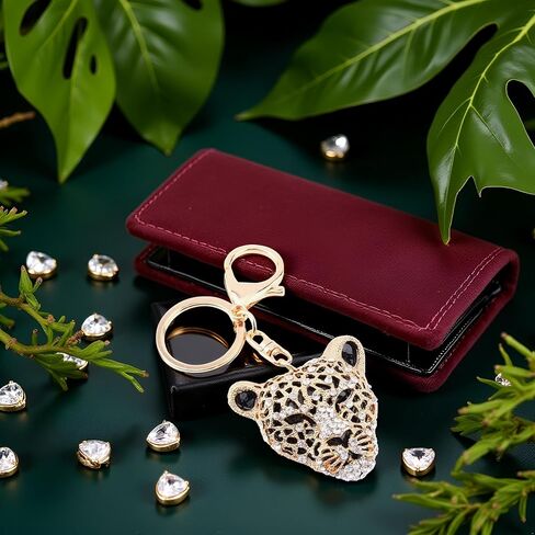 Leopard Bag Pendant, Cute Cheetah Head Purse Key Ring Chain Adornment for Wallets, Car Keychain (4.9×5.1×10.7cm) in Saudi Arabia