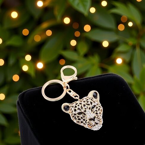 Leopard Bag Pendant, Cute Cheetah Head Purse Key Ring Chain Adornment for Wallets, Car Keychain (4.9×5.1×10.7cm) in Saudi Arabia