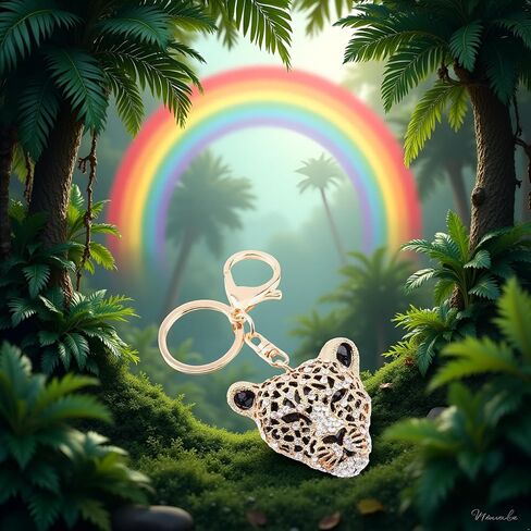 Leopard Bag Pendant, Cute Cheetah Head Purse Key Ring Chain Adornment for Wallets, Car Keychain (4.9×5.1×10.7cm) in Saudi Arabia