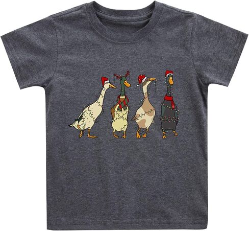 أطفال عيد الميلاد قميص بنين بنات عيد الميلاد الرنة قصب حلوى بنين بنات الصغار مضحك عيد الميلاد الزي المحملة القمم 2-7T in Kuwait