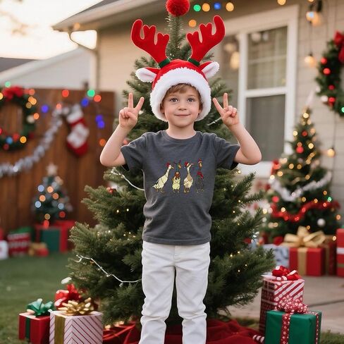 أطفال عيد الميلاد قميص بنين بنات عيد الميلاد الرنة قصب حلوى بنين بنات الصغار مضحك عيد الميلاد الزي المحملة القمم 2-7T in Kuwait