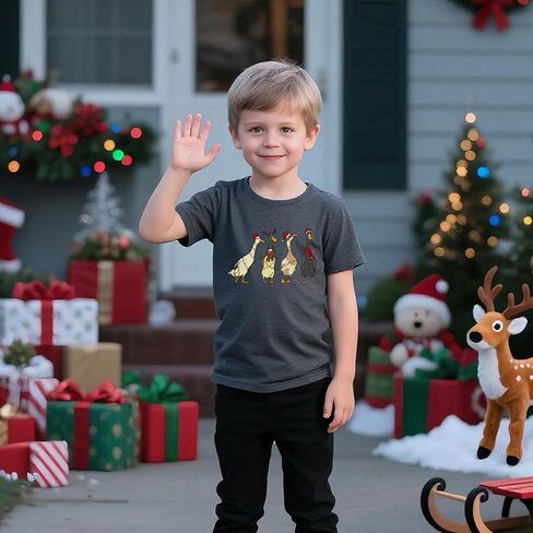 أطفال عيد الميلاد قميص بنين بنات عيد الميلاد الرنة قصب حلوى بنين بنات الصغار مضحك عيد الميلاد الزي المحملة القمم 2-7T in Kuwait