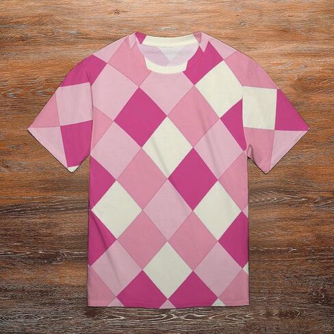 Checkered Plaid Pattern Men's T-Shirts Short Sleeve Tee Hawaiian Shirt Summer Tops Casual Workout Shirts in Saudi Arabia