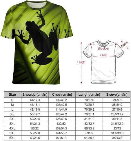 Tropical Frog Silhouette Men's T-Shirts Short Sleeve Tee Hawaiian Shirt Summer Tops Casual Workout Shirts in Saudi Arabia