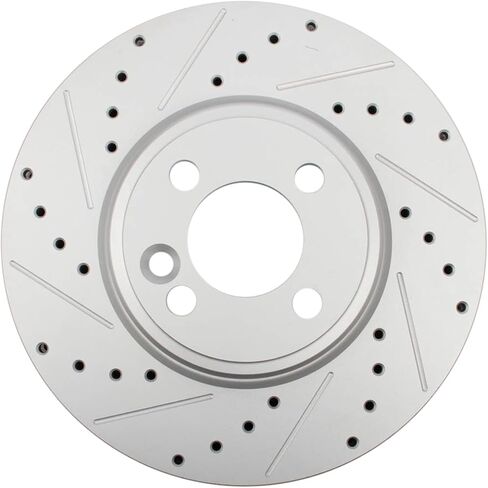 TRQ Front Brake Rotor Set G Coated Vented Drilled and Slotted Compatible with 2007-2015 Mini Cooper in Saudi Arabia
