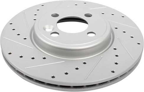 TRQ Front Brake Rotor Set G Coated Vented Drilled and Slotted Compatible with 2007-2015 Mini Cooper in Saudi Arabia