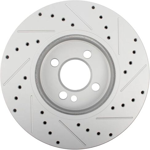 TRQ Front Brake Rotor Set G Coated Vented Drilled and Slotted Compatible with 2007-2015 Mini Cooper in Saudi Arabia