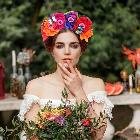 Beavorty 1Pcs Halloween Rose Headband Mexican Flower Headband Women Halloween Christmas Flower Headband for Party Cosplay in Kuwait